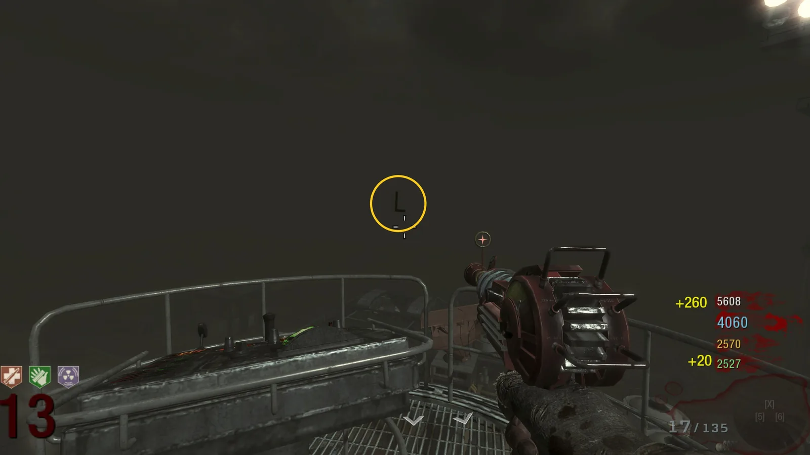 Letra L flotando en el aire durante el trayecto de Spawn a Claymores/Stamin-Up
