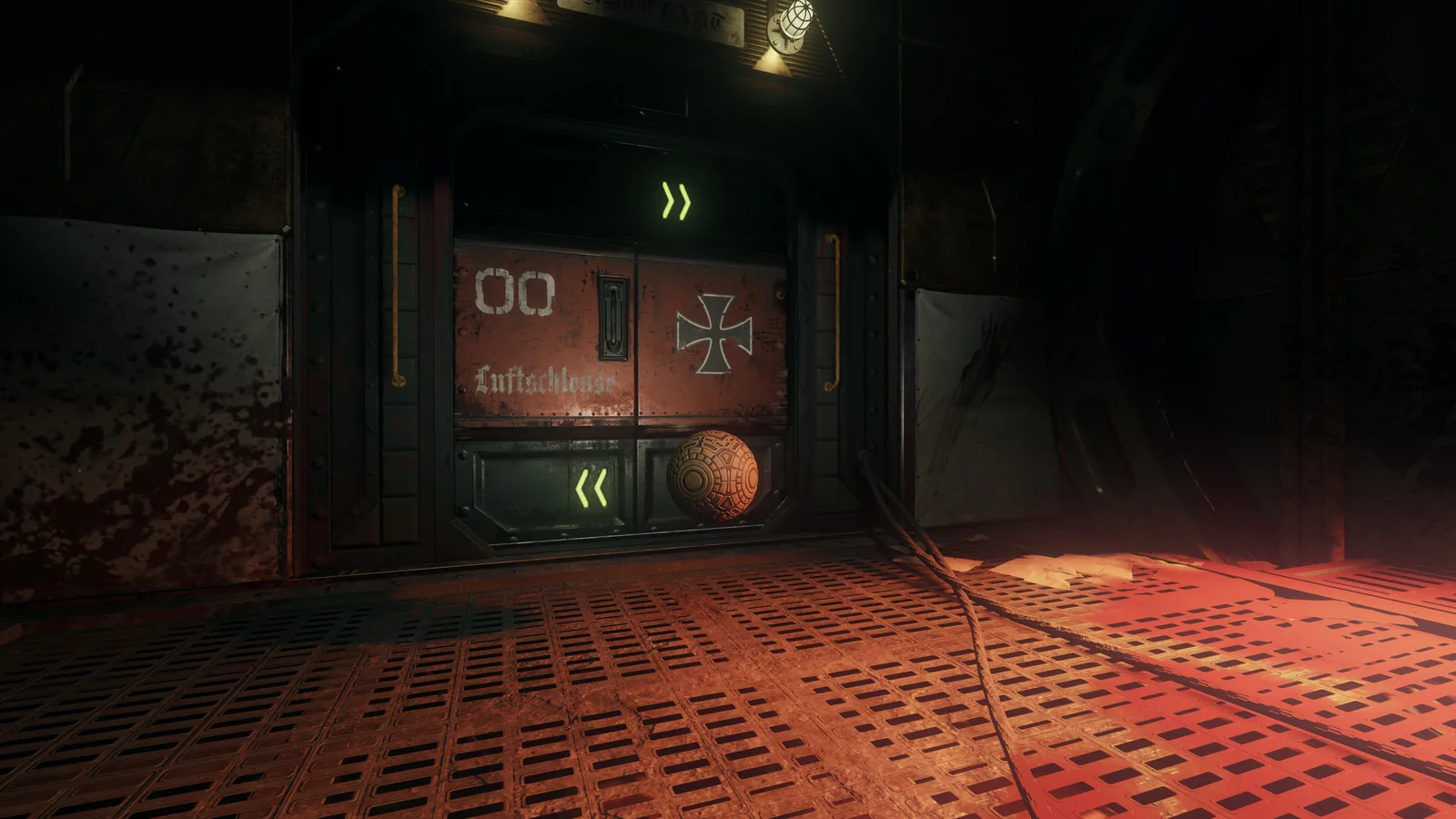 La Esfera Vril flotando junto a la puerta hacia el MPD, en el Túnel 6